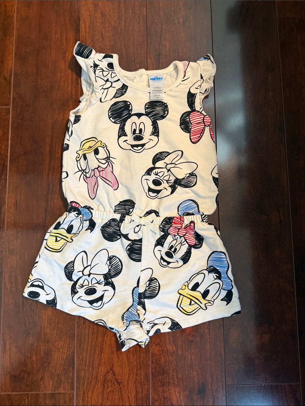 Disney White Tee with Blue 'Mickey and Friends' Logo